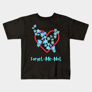 Forget-me-not flower heart romantic flower blossoming Kids T-Shirt